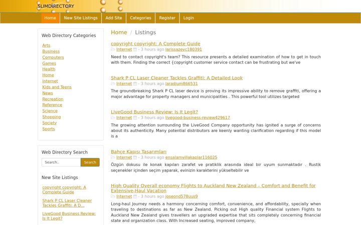 Screenshot of slimdirectory.com