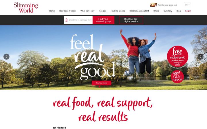 Screenshot of slimmingworld.co.uk