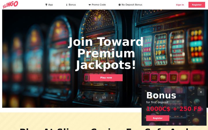 Screenshot of slingoslots.org
