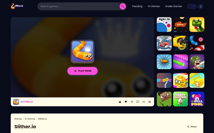Screenshot of slitherio.onl