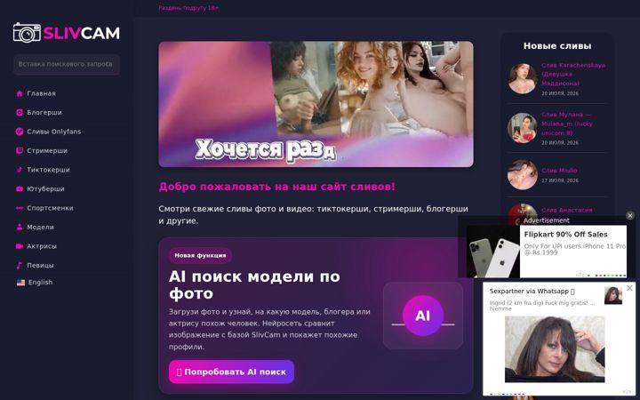 Screenshot of slivcam.com