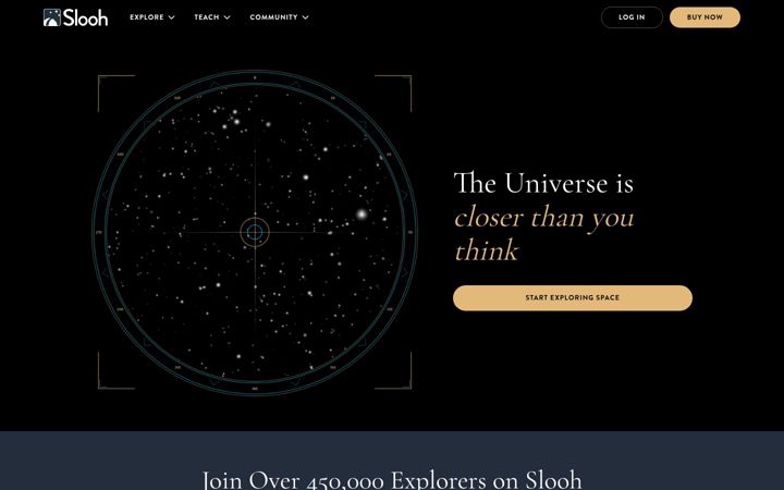 Screenshot of slooh.com