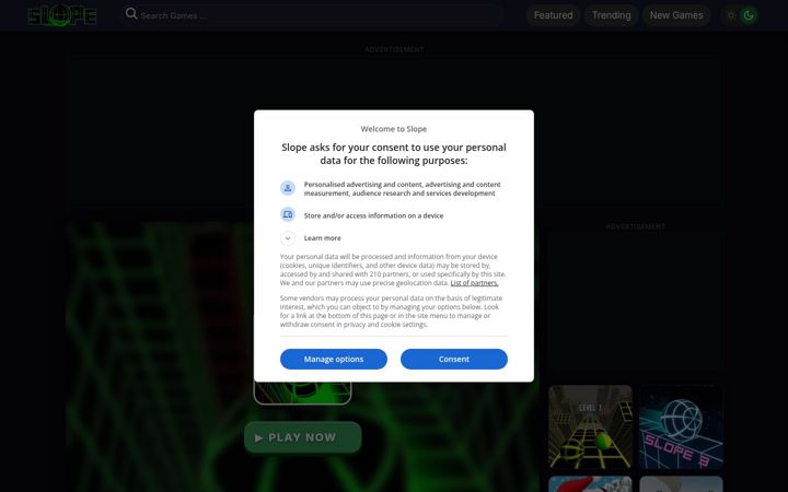 Screenshot of slopegame-online.com
