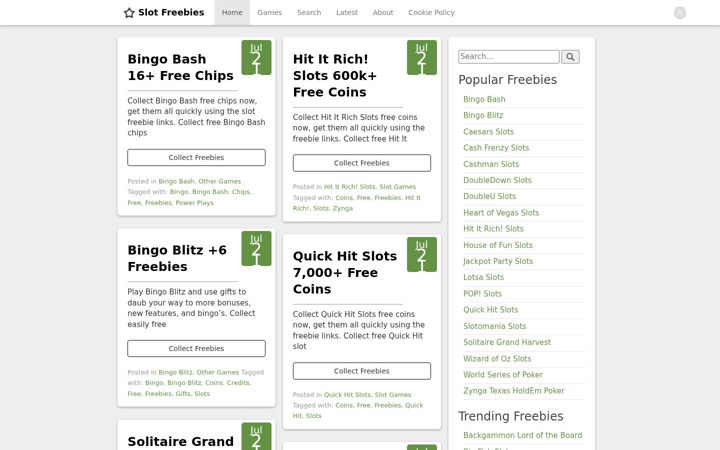 Screenshot of slotfreebies.com