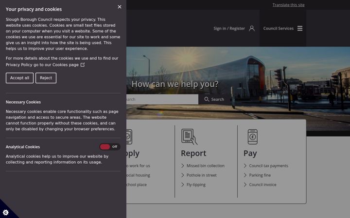 Screenshot di slough.gov.uk