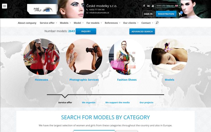 Screenshot of slovakiamodels.sk