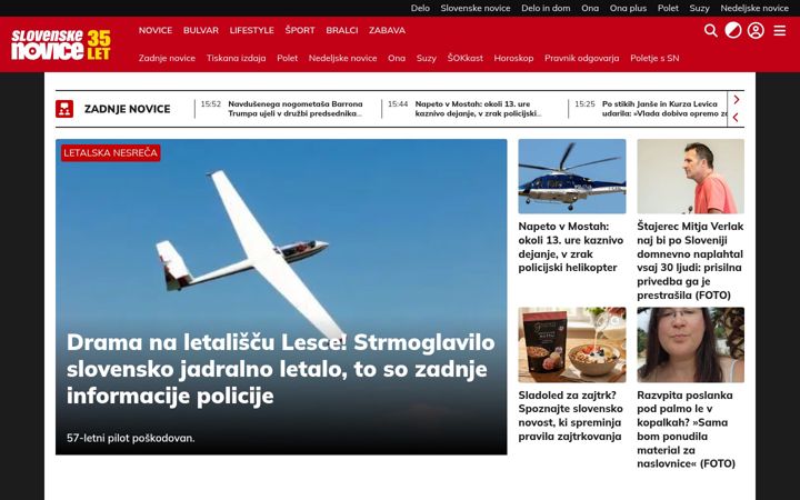 Screenshot of slovenskenovice.si