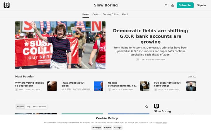 Screenshot of slowboring.com