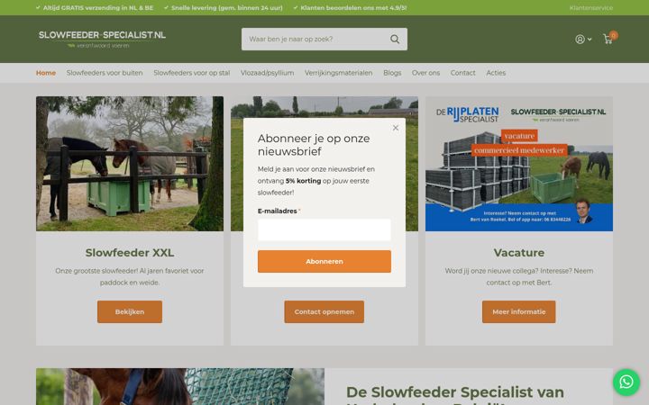 Captură de ecran a slowfeeder-specialist.nl