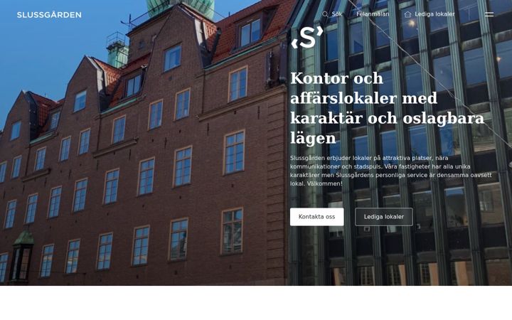 Screenshot of slussgarden.se