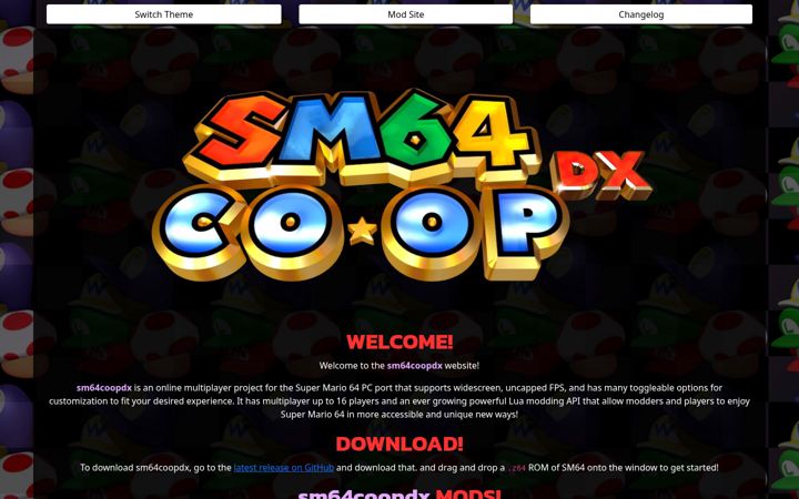 Screenshot of sm64coopdx.com