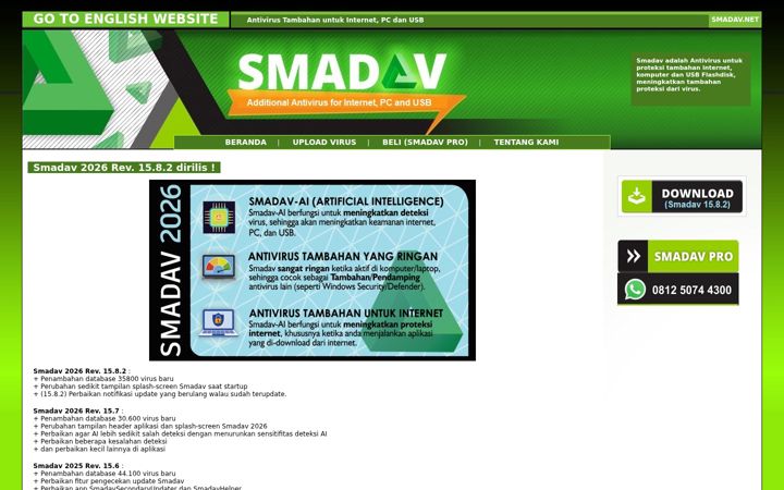 Screenshot of smadav.net