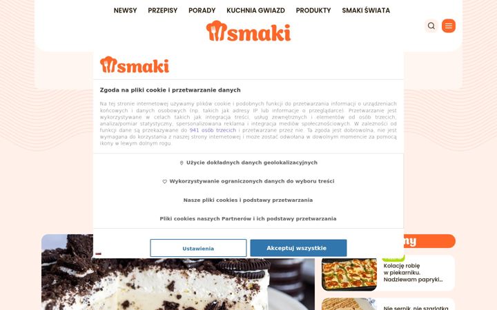 Screenshot of smaki.pl