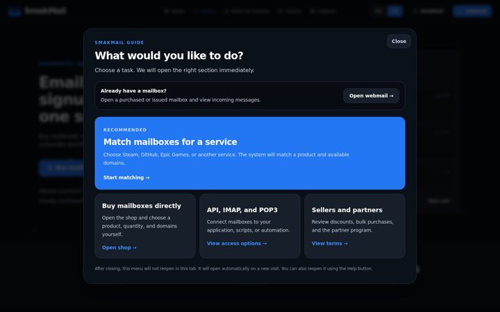 Screenshot of smakmail.com