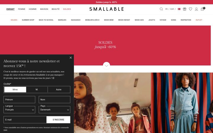 Screenshot of smallable.com