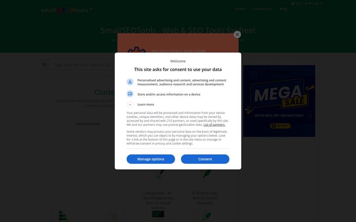 Screenshot of smallseo.tools