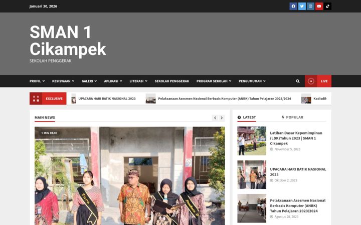 Screenshot of sman1cikampek.sch.id