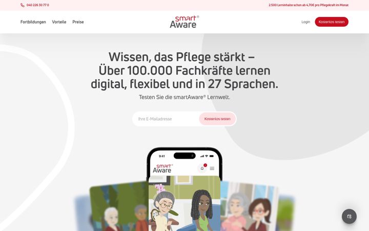 Screenshot von smart-aware.de