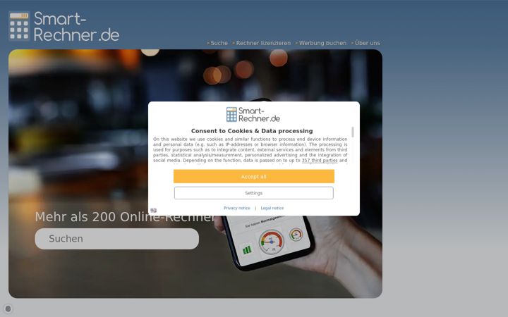 Screenshot stránky smart-rechner.de