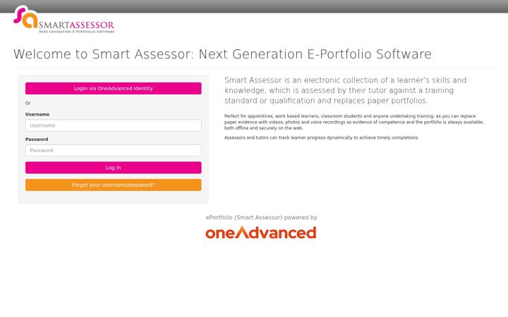 Screenshot of smartassessor.co.uk