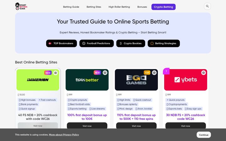 Screenshot of smartbettingguide.com