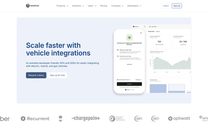 Screenshot von smartcar.com