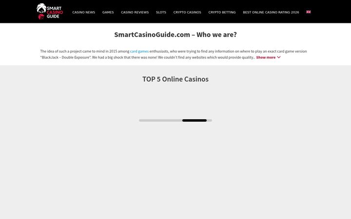 Screenshot of smartcasinoguide.com