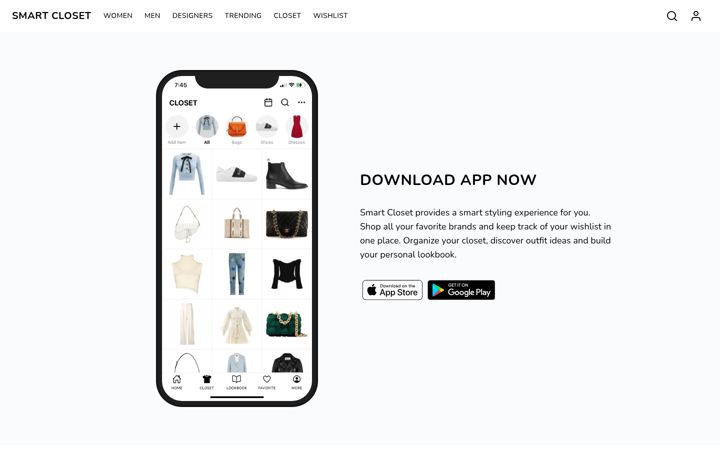 Screenshot of smartcloset.me