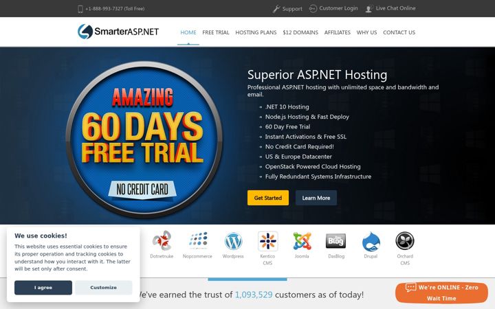 Screenshot of smarterasp.net