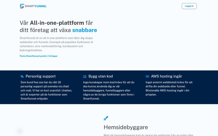 Skärmbild av smartfunnel.se