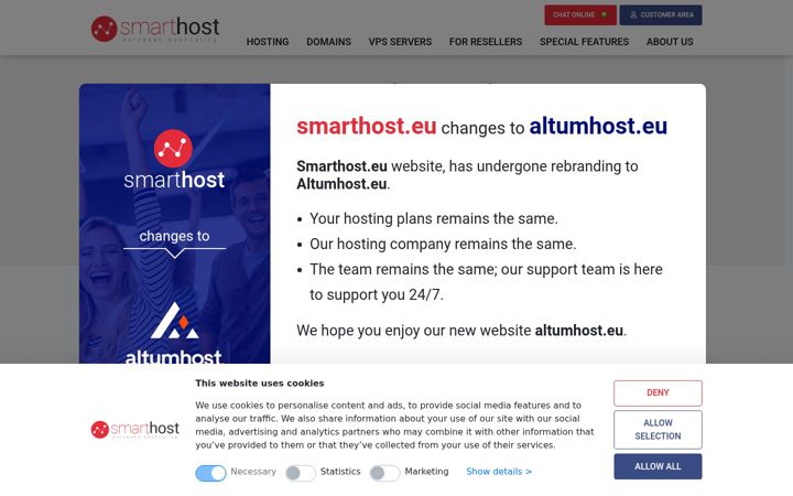 Screenshot von smarthost.eu