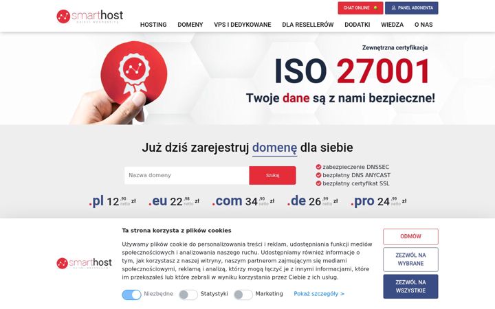 Ekrano kopija smarthost.pl