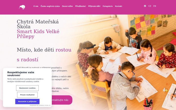Snímek obrazovky smartkidsvelkeprilepy.cz