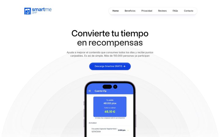 Screenshot of smartmeapp.com