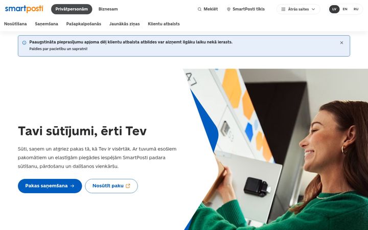 Captura de ecrã de smartposti.lv