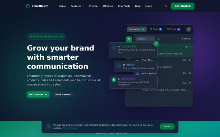 Screenshot of smartreply.io