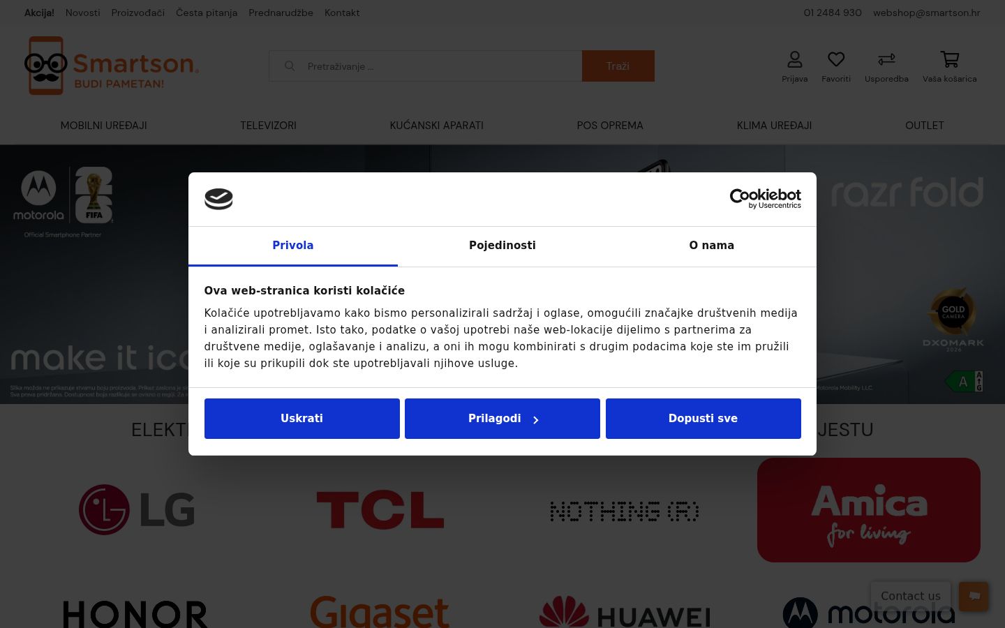 Screenshot tal-banner tal-kunsens muri qabel kwalunkwe interazzjoni