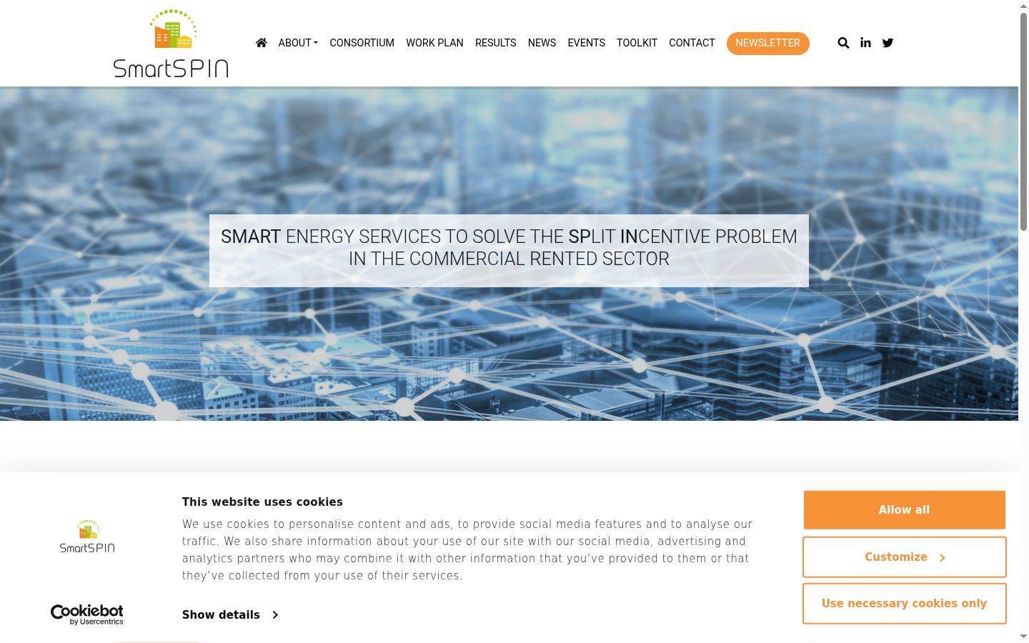 Screenshot of the consent banner shown before any interaction
