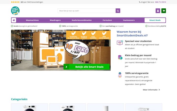 Skærmbillede af smartstudentdeals.nl