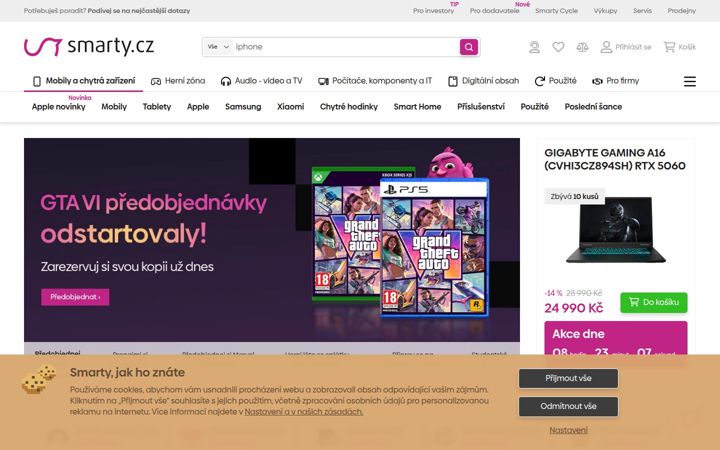 Screenshot of smarty.cz