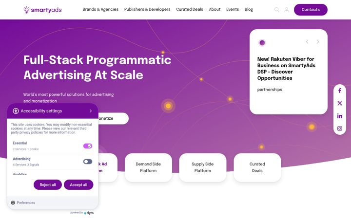 Screenshot of smartyads.com