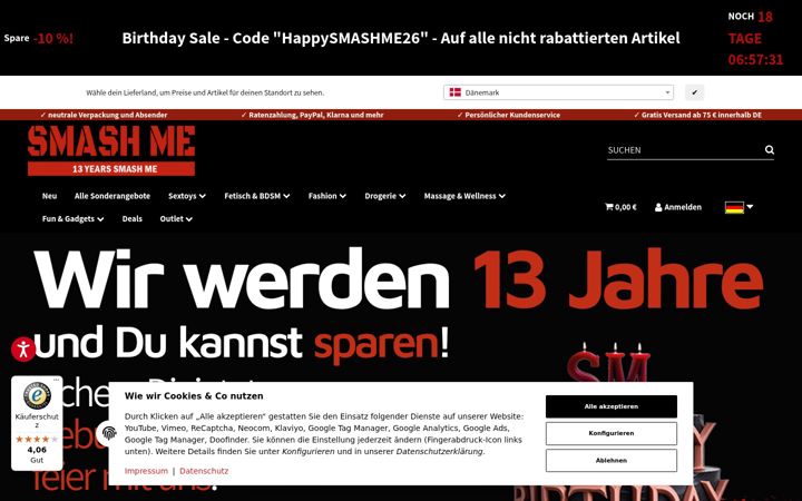 Screenshot of smashme.de