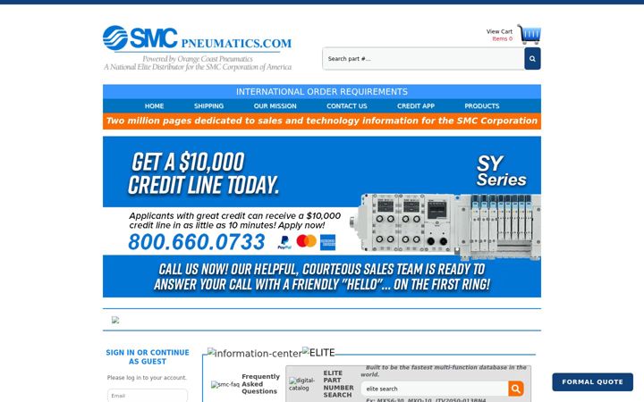 Screenshot of smcpneumatics.com