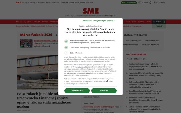Snimka zaslona za sme.sk