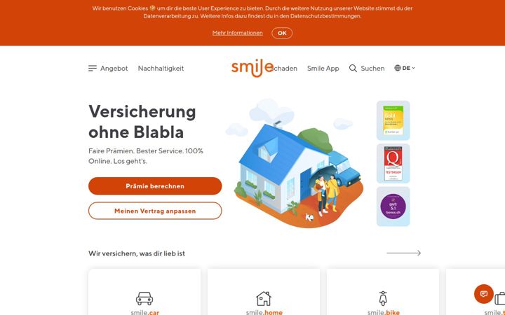 Screenshot of smile-insurances.com