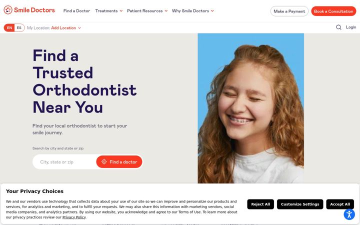 Screenshot ta' smiledoctors.com