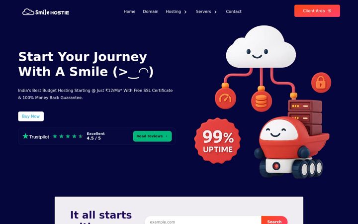 Screenshot of smilehostie.com