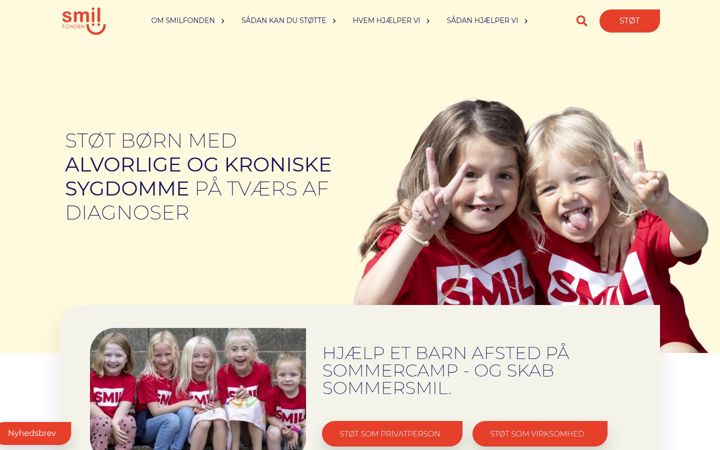 Captura de pantalla de smilfonden.dk