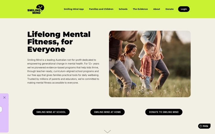 Screenshot of smilingmind.com.au