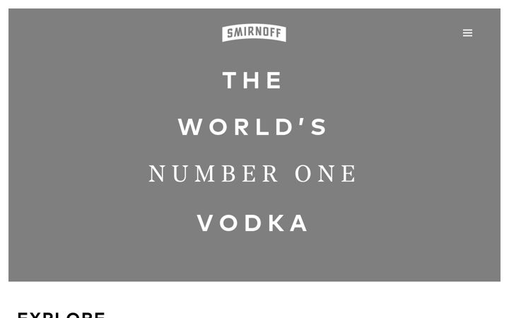 Screenshot of smirnoff.com